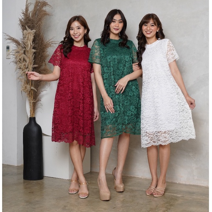 Majestic lace dress pakaian wanita