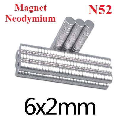 Magnet Neodymium 6x2 mm 6x2mm 6mmx2mm Bulat Koin Putih neodimium N52 Strong Kuat