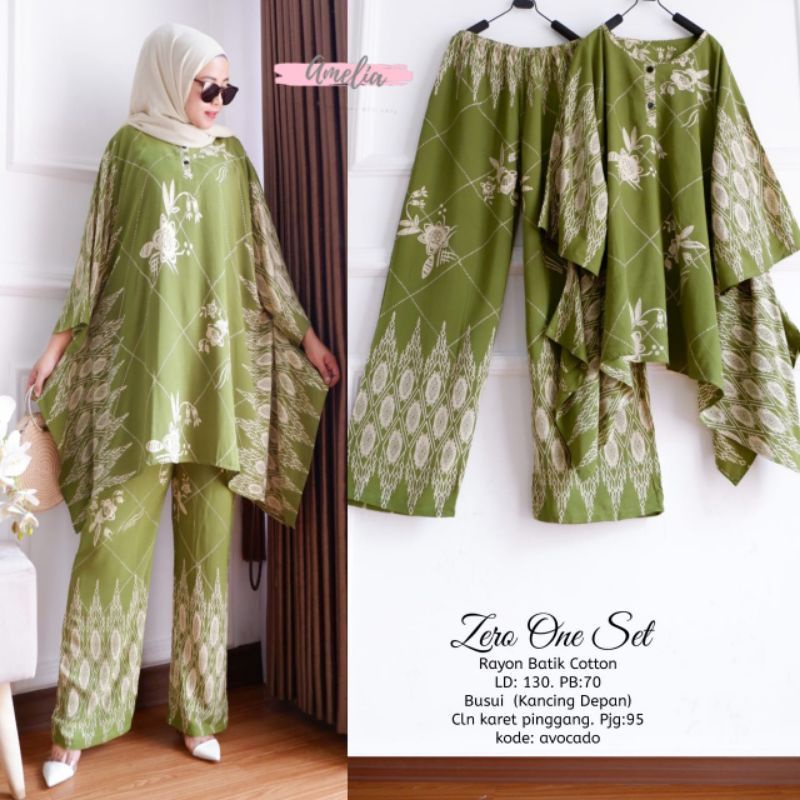 Arimbi Set Batik Cap - SETELAN WAKA - ONE SET OUTER Matt Rayon Viscose