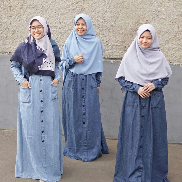Hijab Alila - Gamis Denim Pocket