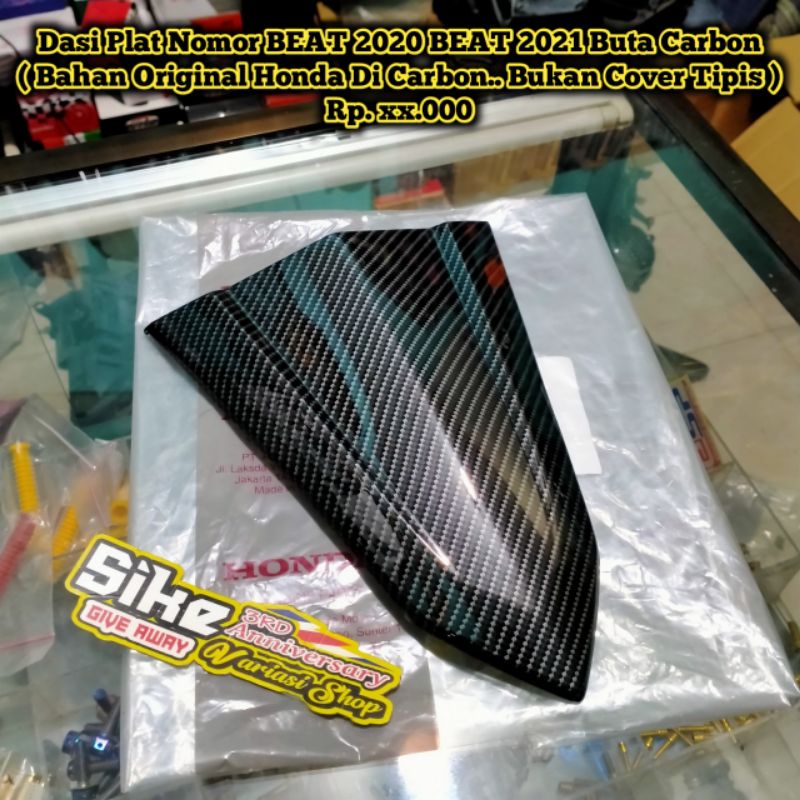 Cover Dasi Plat Nomor Beat 2020 Beat 2021 Buta Carbon Bahan Original Honda