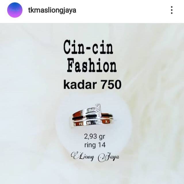 Cincin Tifanny Emas Putih Kadar 17K