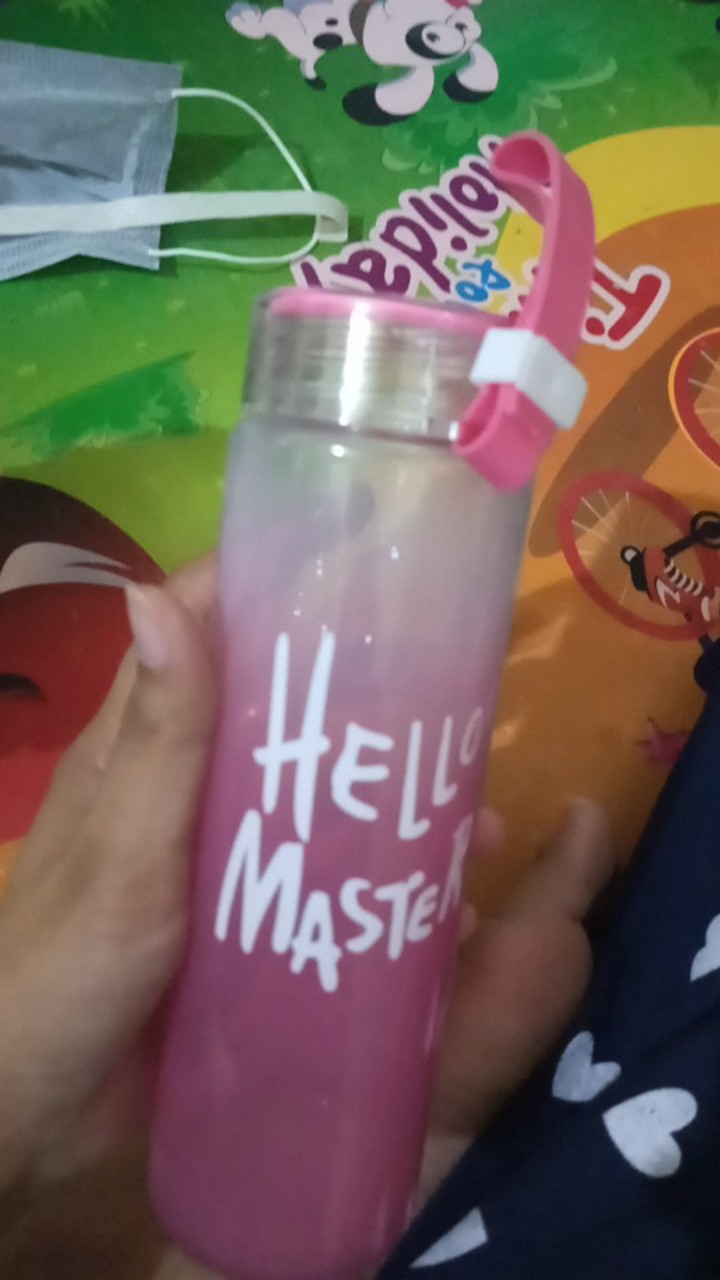 Tempat/botol Minum Kaca Model Hello Monster