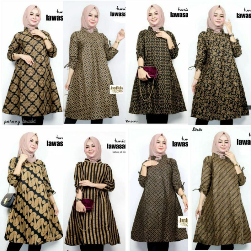 Batik TUNIK LAWASAN COKLAT JUMBO LD120 STANDAR LD 104 BUSUI