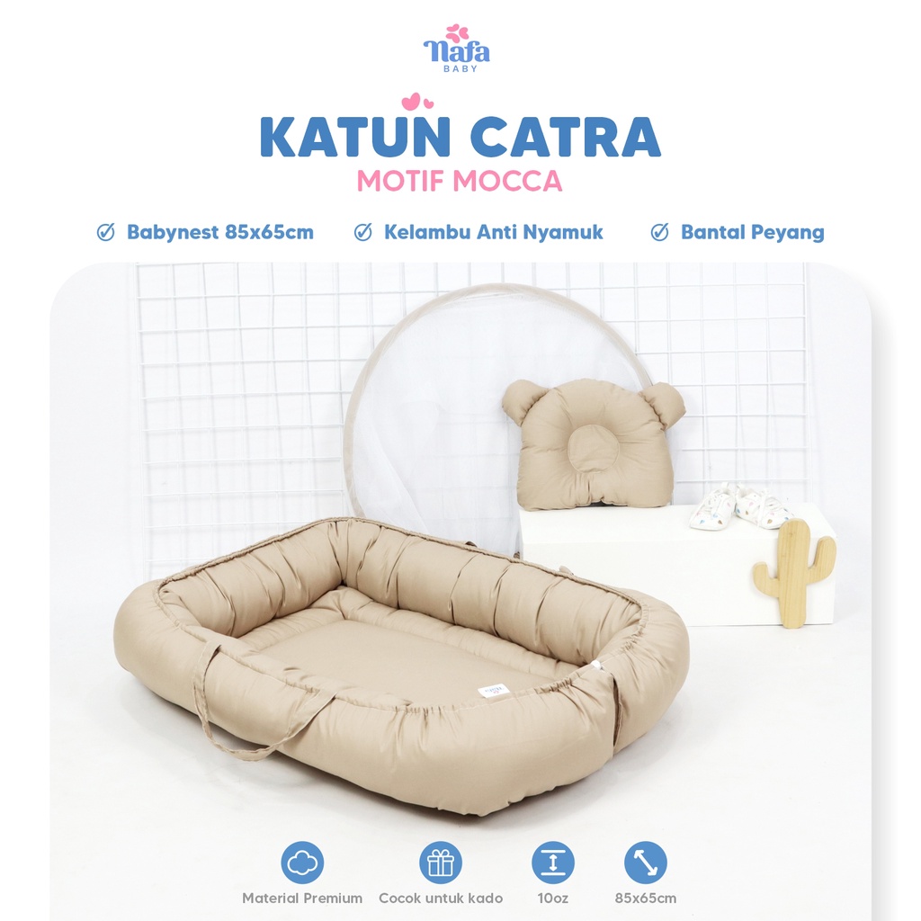 NAFA BABY - Baby Nest Set Kasur Kelambu Bayi Empuk dan Tebal | Alas Tidur Bayi