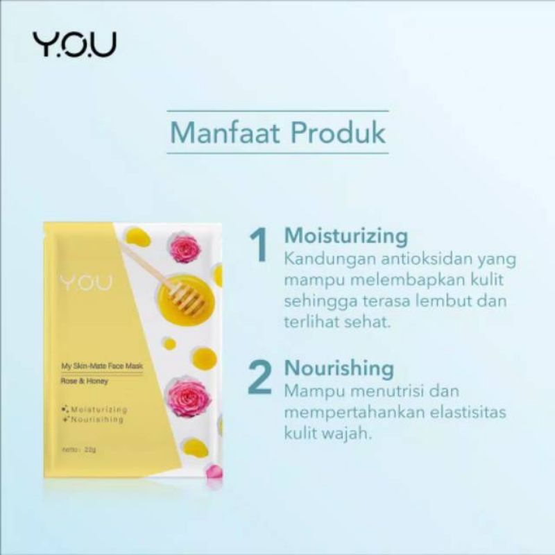 YOU My Skin-Mate Face Mask 22gr/Mask Wajah You