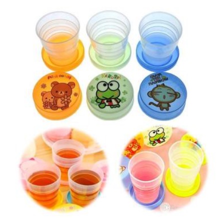 [ BISA COD ] GELAS LIPAT ANAK MINI PLASTIK LUCU PORTBALE TRAVEL TELESCOPIC CUP PLASTIC [MAMA HOUSE]