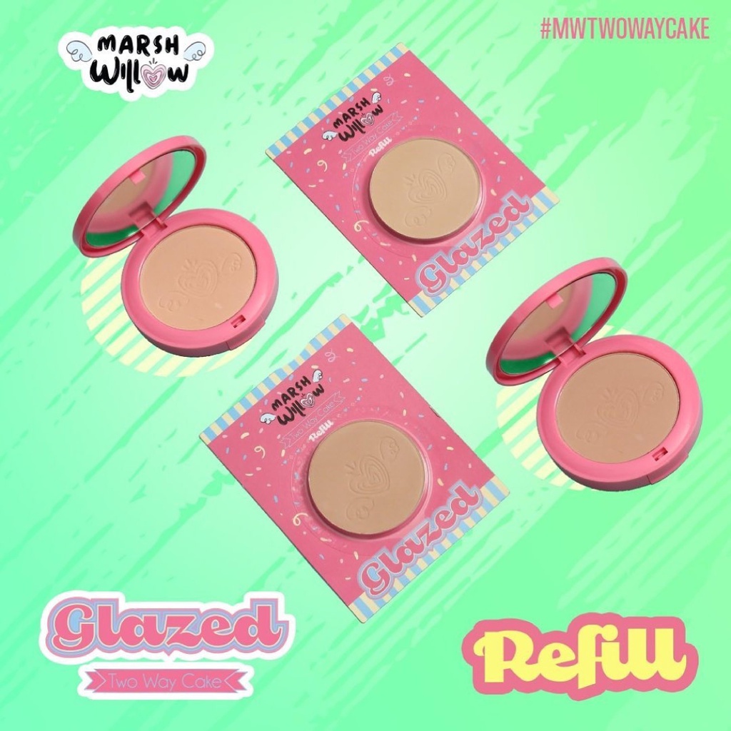 CS1- MARSHWILLOW Glazed Two Way Cake | Full | Refill | Compact Powder | Bedak Padat (✔BPOM)