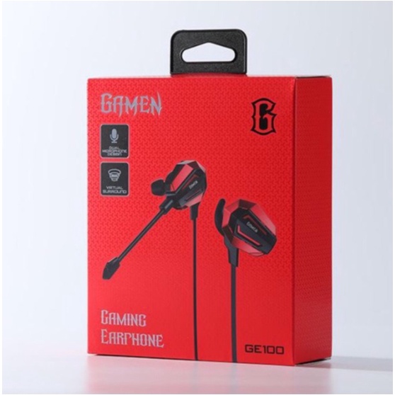 Gamen GE100 GE200 Headset Gaming Dual Microphone Virtual Stereo In-Ear
