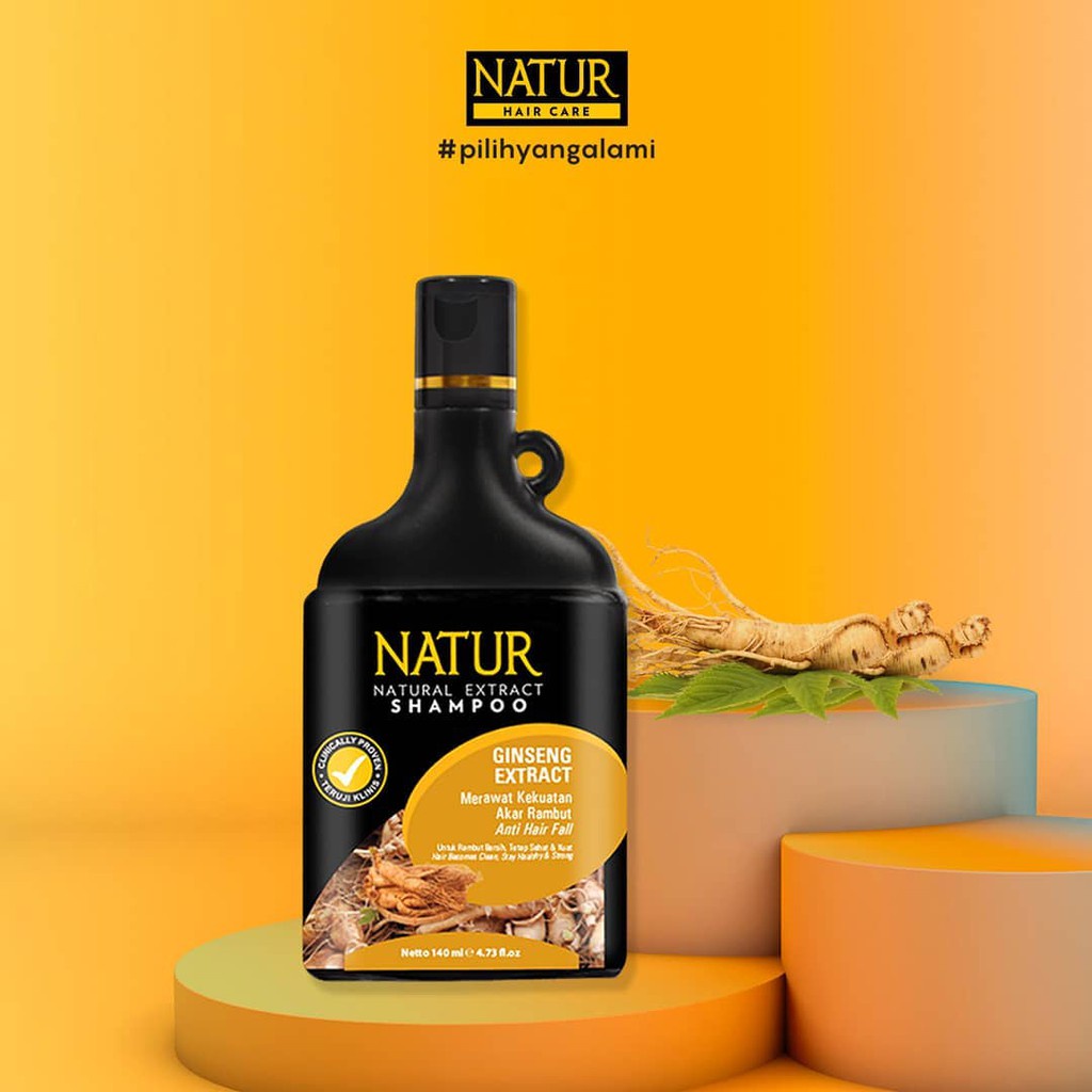 ⭐BAGUS⭐ NATUR Shampoo Ginseng | 80ml 140ml 270ml Shampo Mengurangi Rambut Rontok