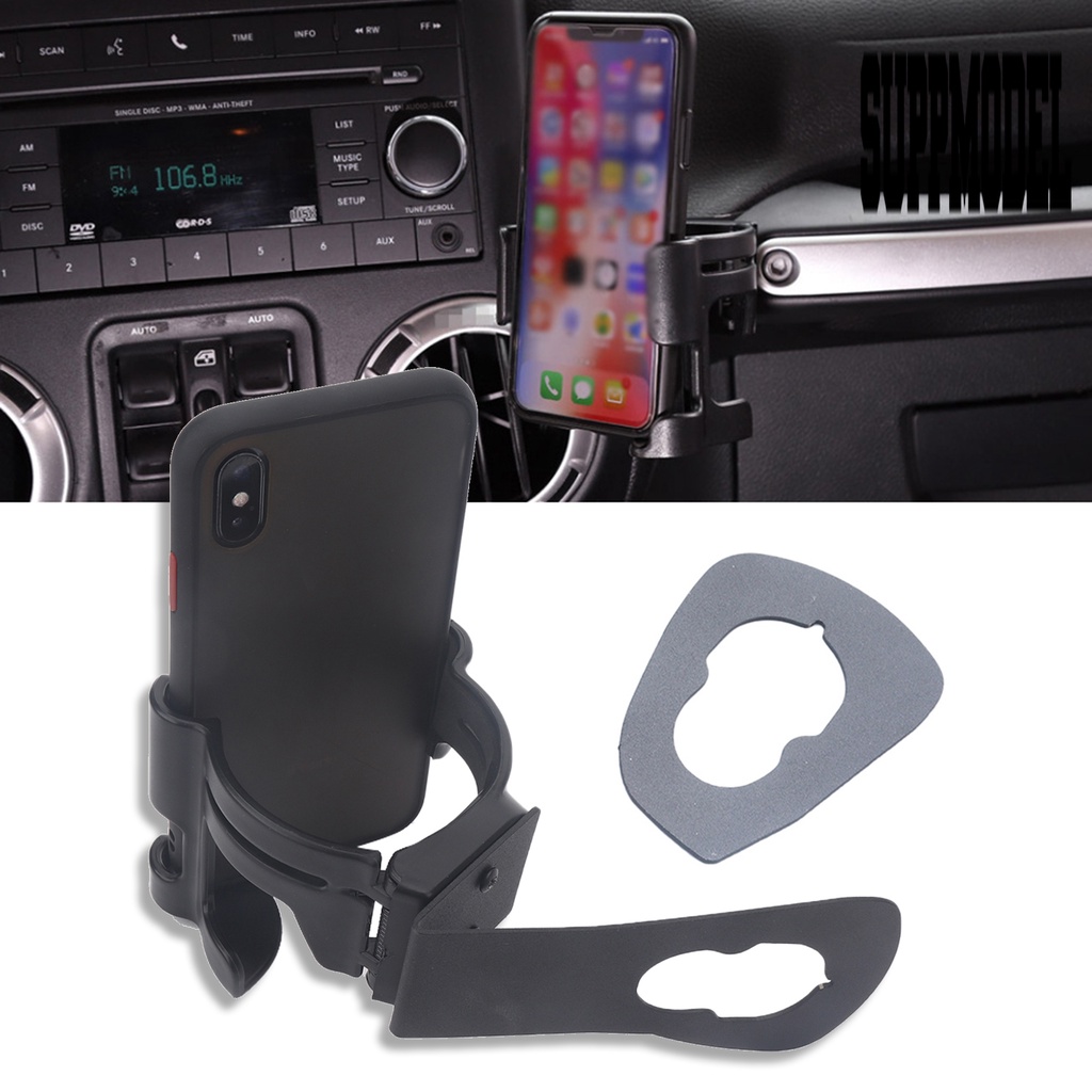 2 in 1 Bracket Holder Handphone Multifungsi Adjustable Bahan ABS Untuk Jeep Wrangler JK JKU Model 2012-2018