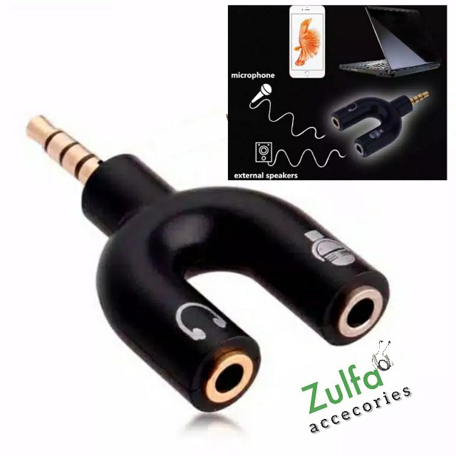 Audio Jack Spliter U 2in1 Headset dan Mic