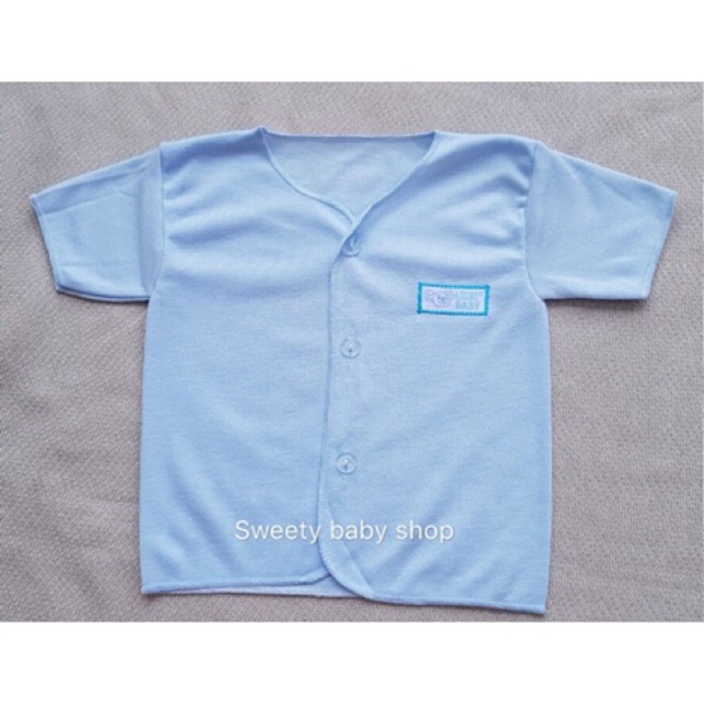 Baju bayi lengan pendek isi 6 PCS polos warna newborn 0-3m katun