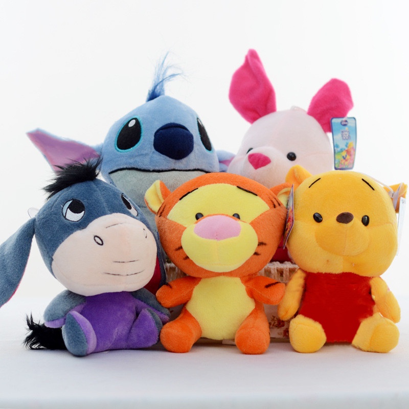 Gantungan Kunci Boneka Winnie the Pooh Eeyore Tigger Piglet Bahan Plush Ukuran 10CM