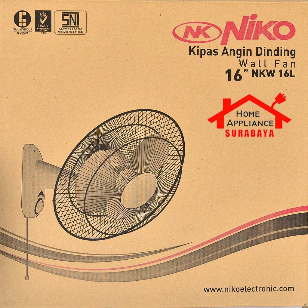 Wall Fan Kipas Angin Dinding Murah Niko 16&quot; 16  Inch NKW-16L / NKW 16L / NKW 16 L