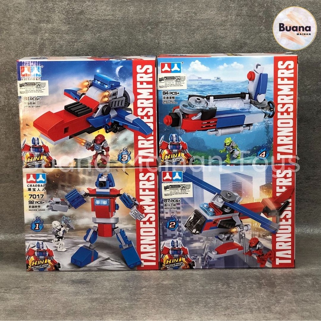 BRICK CHAOBAO ROBOT TRANSFORMER COMBINE SET BRICKS MAINAN EDUKASI ANAK BALOK OPTIMUS PRIME 7017