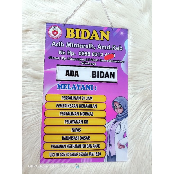 papan acrylic bidan - papan acrylic - papan acrylic perawat - papan acrylic dokter