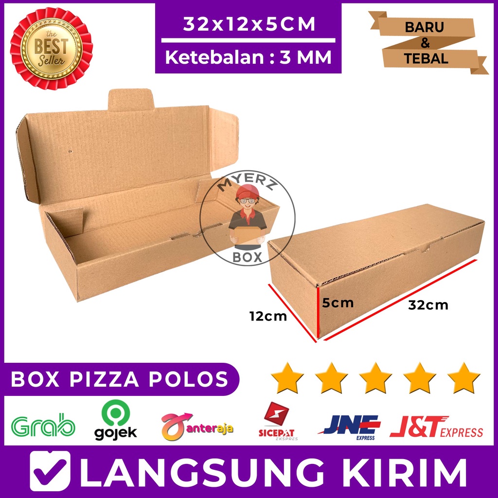 

Kardus Die Cut Pizza Polos 32X12X5 Cm Single Wall, Tebal 3 MM