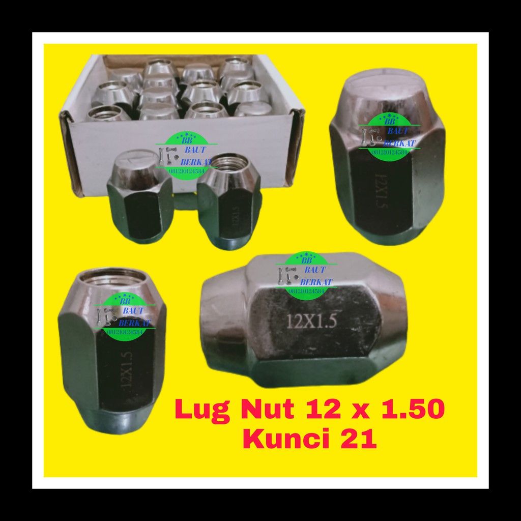 mur racing 12x1.50 kunci 21 mur baut roda 12x1.5 drat 1.5 nut racing kunci 21 mur roda racing 12x1.5