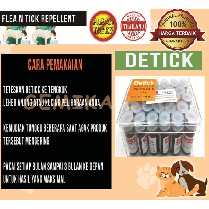 Obat Kutu Kucing &amp; Anjing Detick 20-40kg /pcs