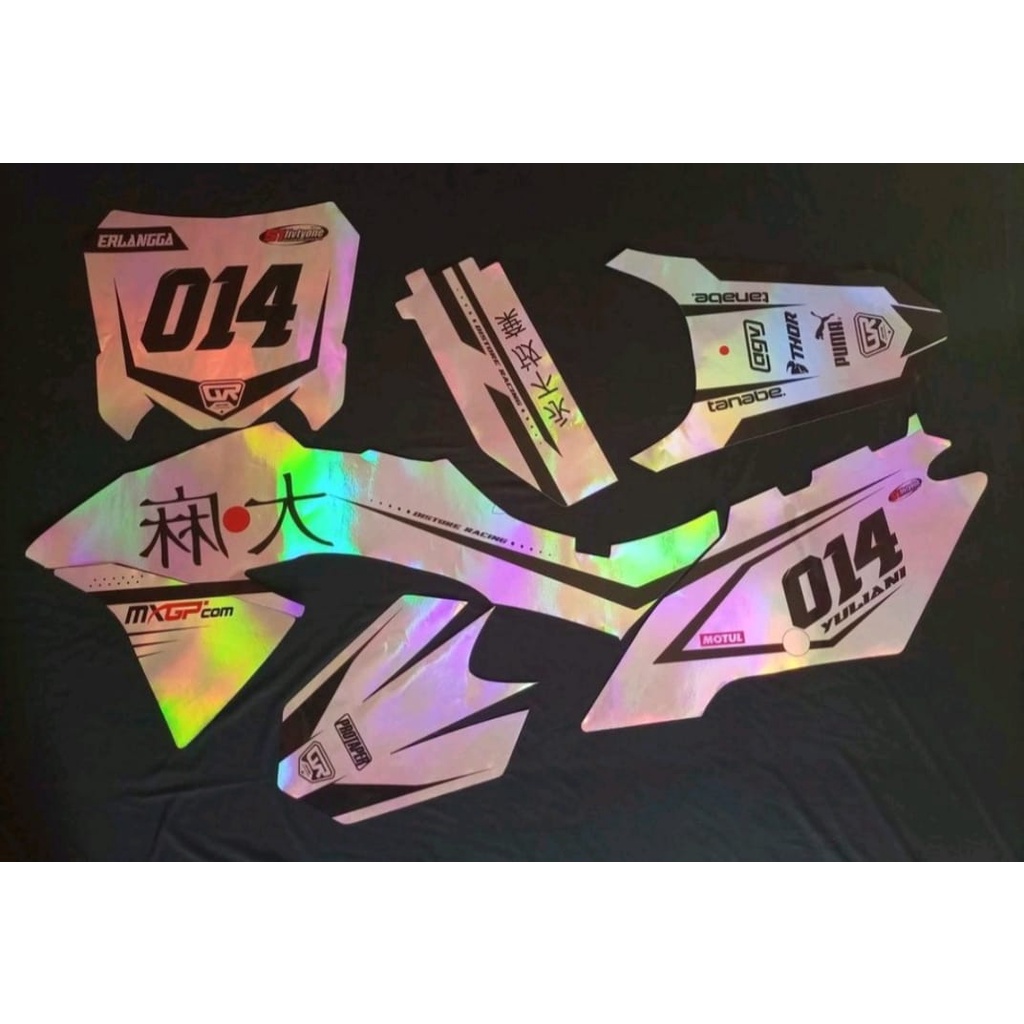 DECAL KLX  / DECAL CRF / SUPERMOTO / GORDON KOMBINASI WARNA ORANGE STABILLO KODE KANAYA-020
