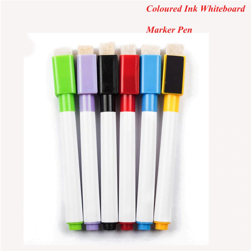 

INDORETAIL | 6 pcs/Lot Coloured Tinta Whiteboard Marker Pen Set Dengan Spidol Anak Anak Alat Tulis