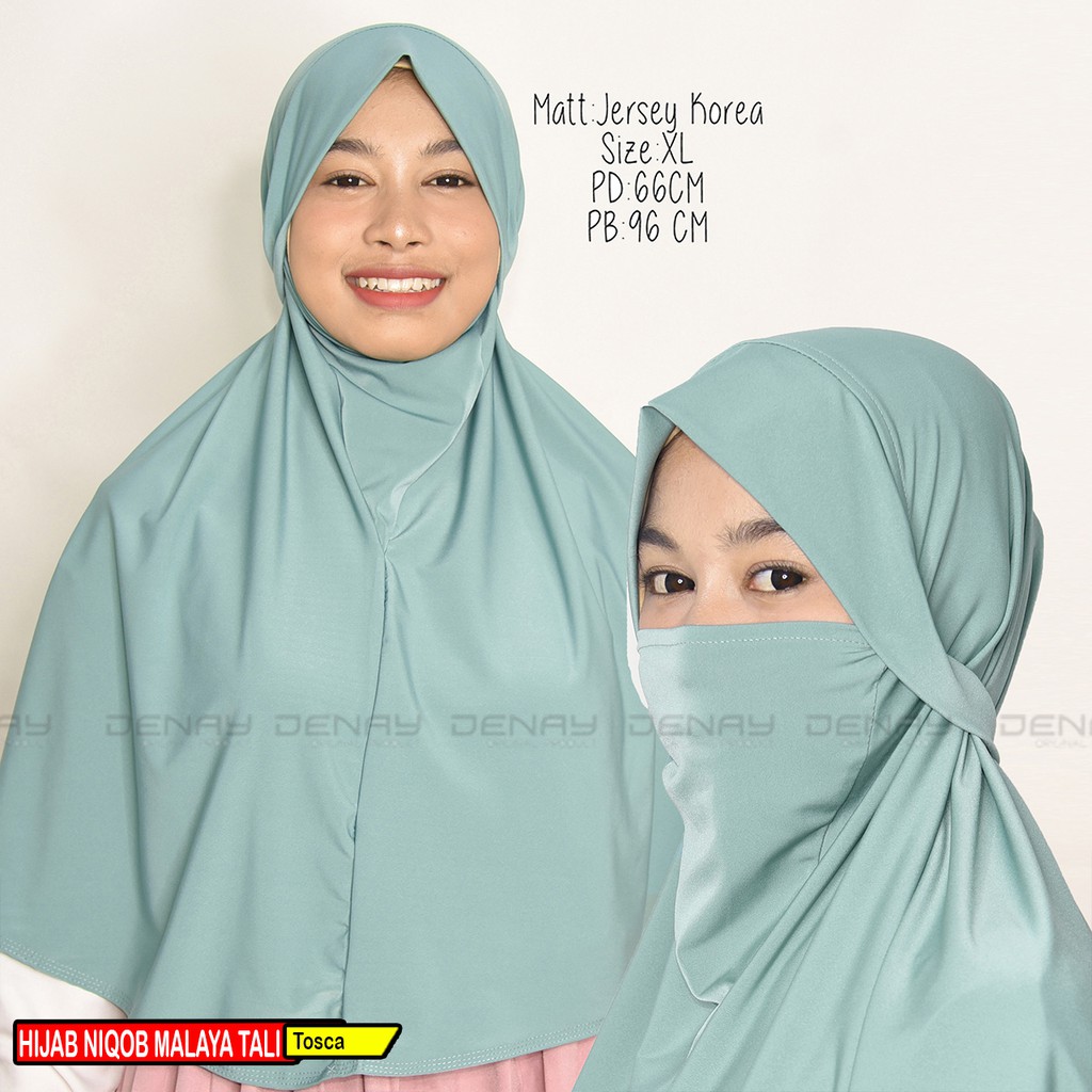 TOKODENAY - Hijab Masker - Niqab Malaya 2in1 - Bahan Jersey - Jilbab Wanita Muslimah - Best Seller