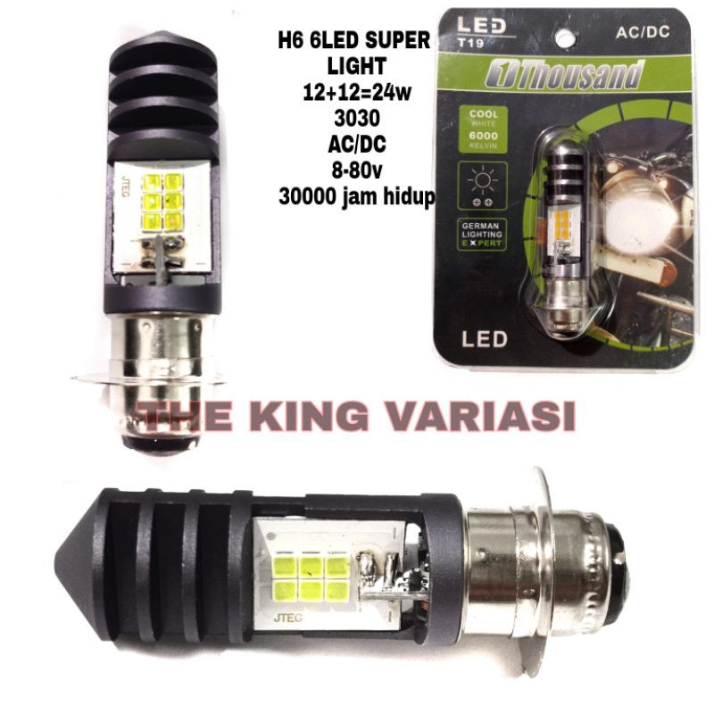 HEADLAMP H6 12 LED/LAMPU LED 2 SISI LED 12 MATA LED H6 AC DC 24 Watt BUAT SEMUA MOTOR ASAL PAKAI H6