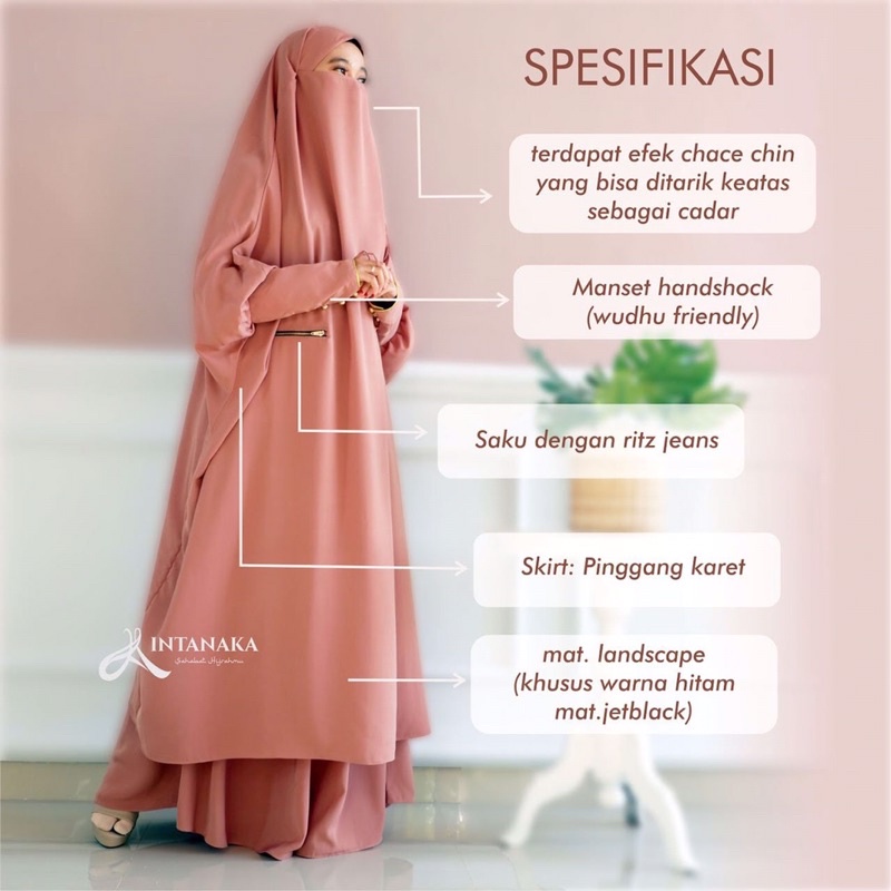 ANGGRAINI ~ ZAARA FRENCH NIQOB ORIGINAL PRODUCT BY INTANAKA GAMIS POLOS GAMIS NIQOB GAMIS MURAHKHIMA