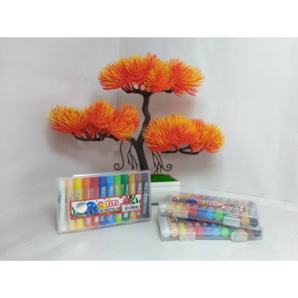 Crayon Titi Joyko Isi 12 Warna Mini Oil Pastel Krayon Minyak Perwarna Set Alat Menggambar Anak Original