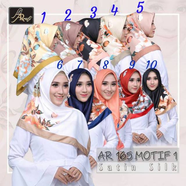 Arrafi Hijab segi empat AR 165 Motif 1