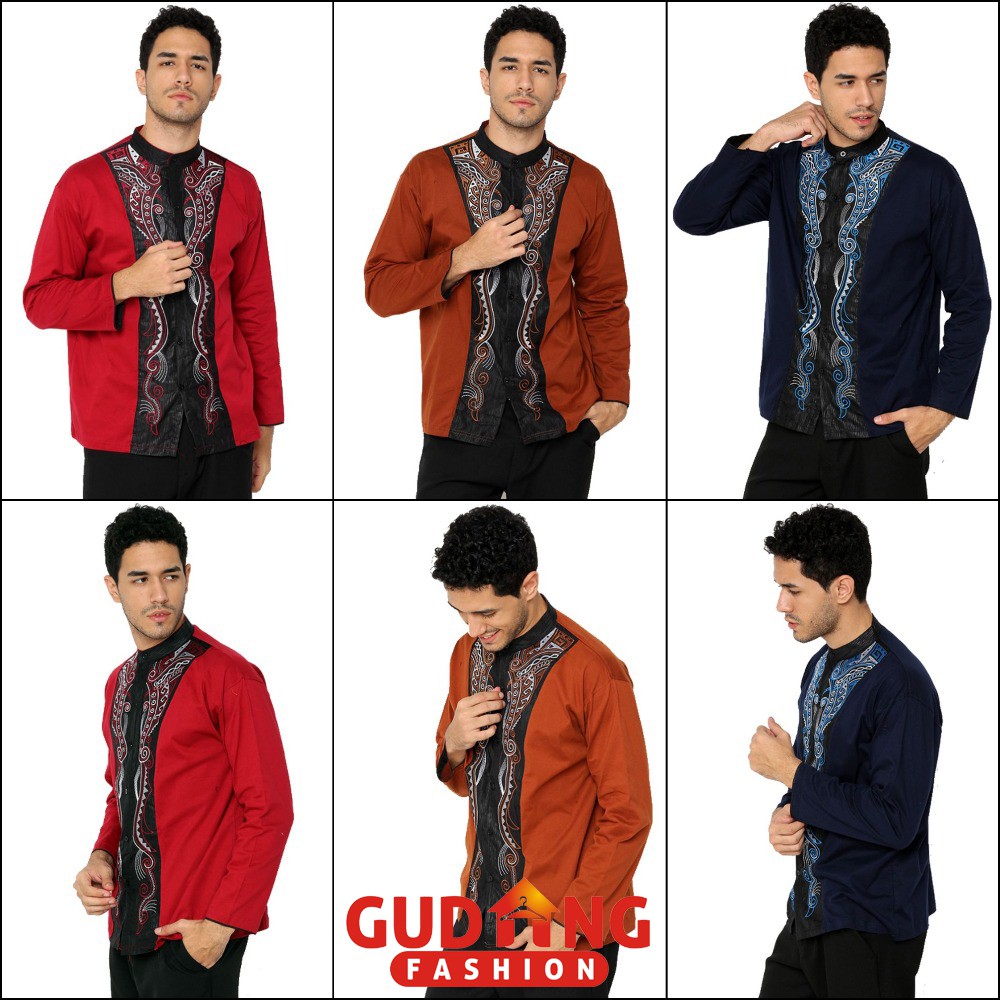 Baju Koko Muslim Tangan Panjang Katun - Banyak Pilihan Warna KKL (COMB)