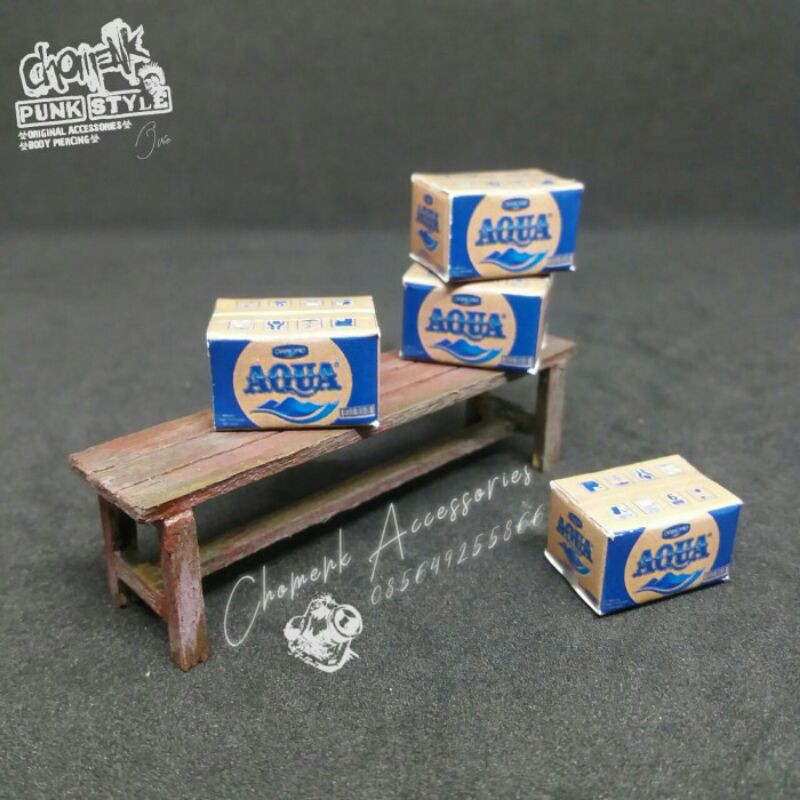 Diorama-miniatur bangku kayu mini skala 1:18 - 1:24