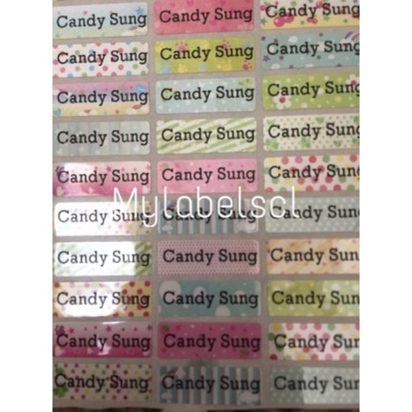 

Label stiker waterproof antiair sticker name nama custom product flower bunga glitter fancy colorful