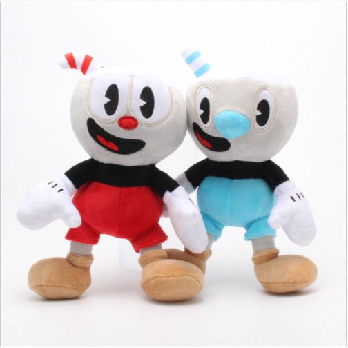 10 Inch Cuphead Game Plush Toy Cuphead /& Mugman Mecup And Brocup Figure Doll