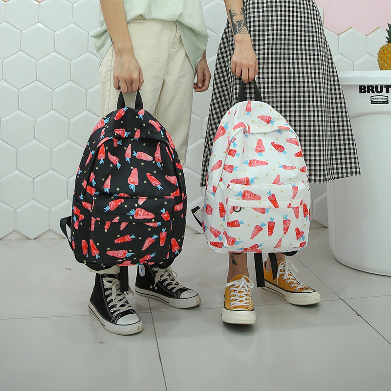 Mores Bag Tas ransel sekolah anak Carrot Korean Nylon backpack Tas ransel wanita import print wortel lucu