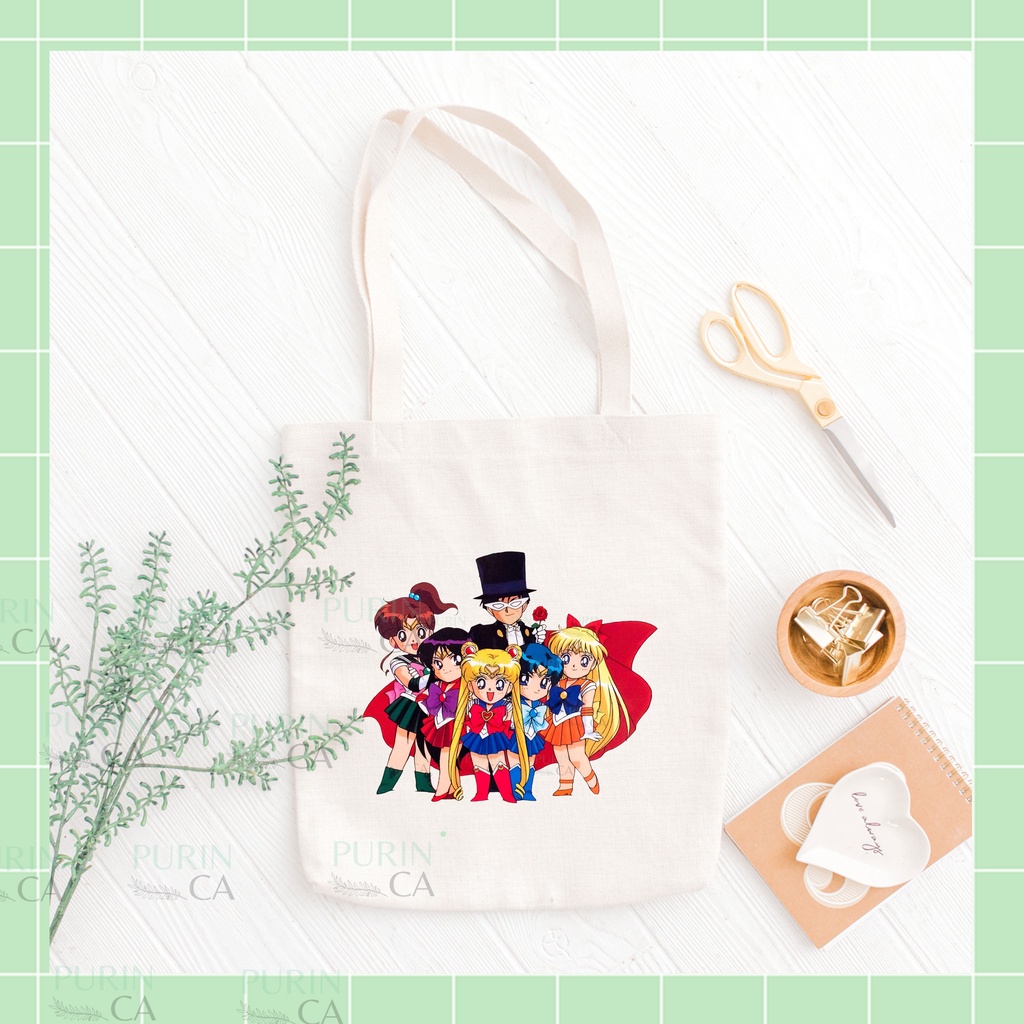 Tote bag Kanvas Gambar Cartoon Sailor Moon Cute