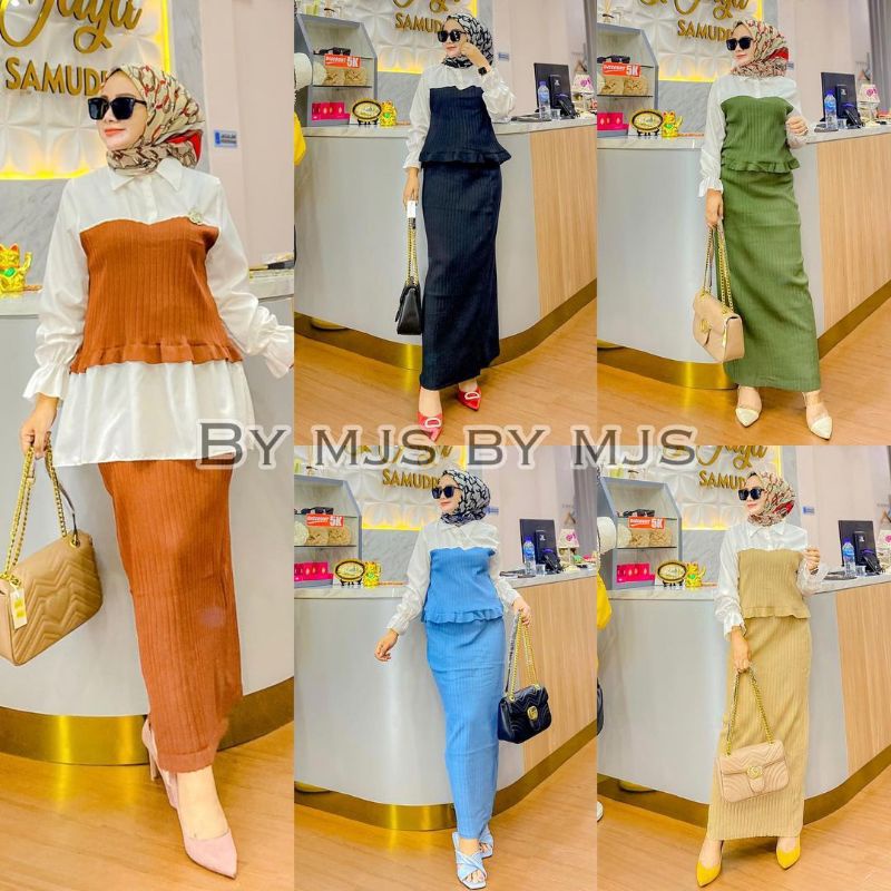 READY STOCK SET ROK RAJUT JIHAN/ARCELY SET ORI IMPORT  REAL PICT