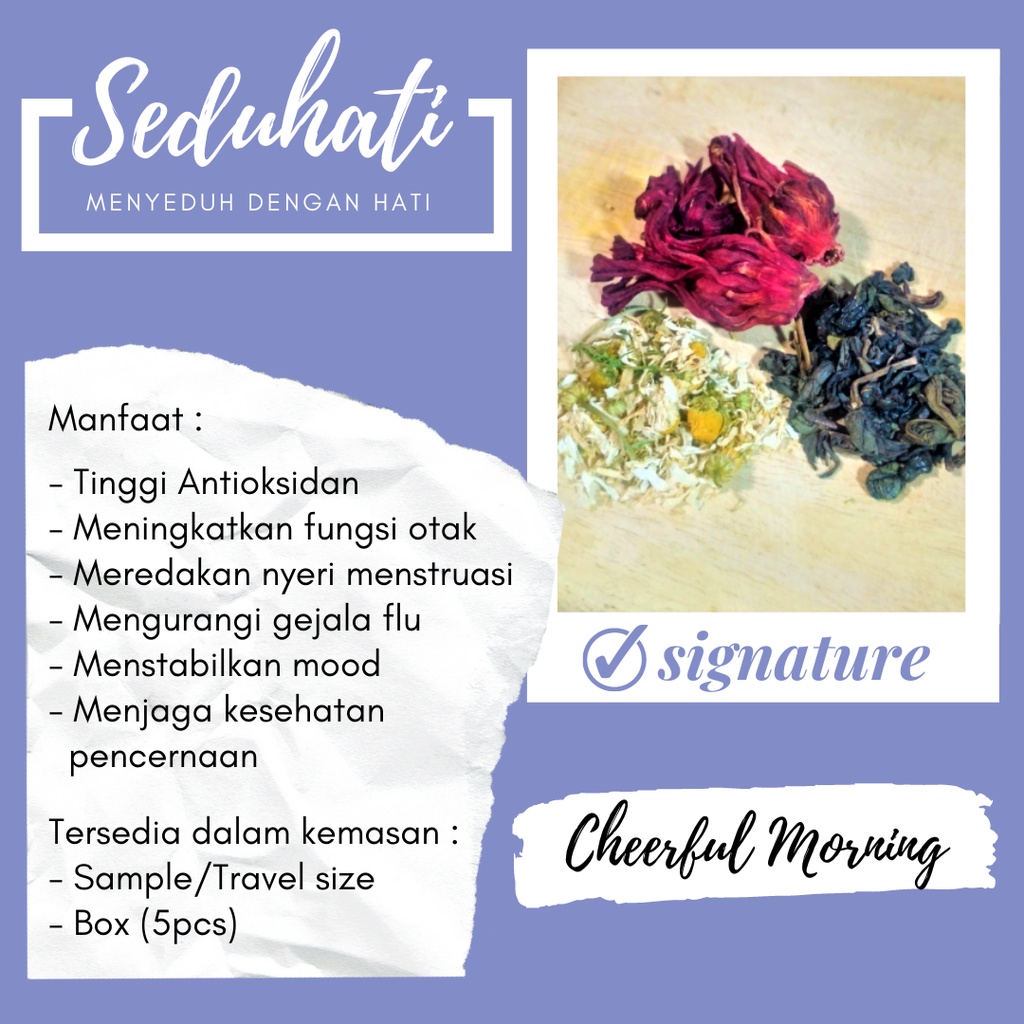 

Seduhati Signature Tea Premium Cheerful Morning-Green Tea, Rosella, Chamomile