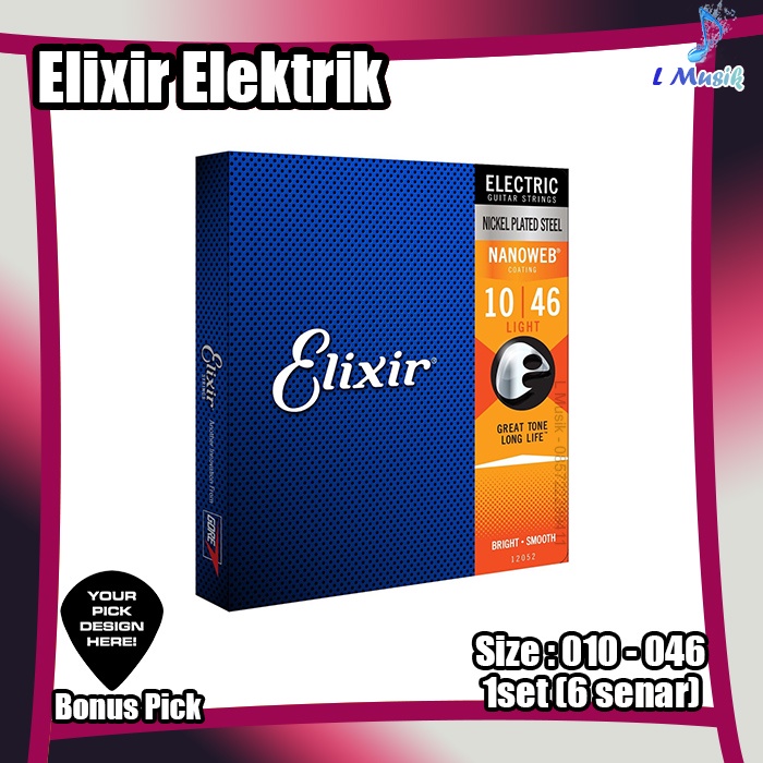 SENAR GITAR ELIXIR NANOWEB ELEKTRIK - SENAR GITAR ELEKTRIK UKURAN 010 ORI IMPORT