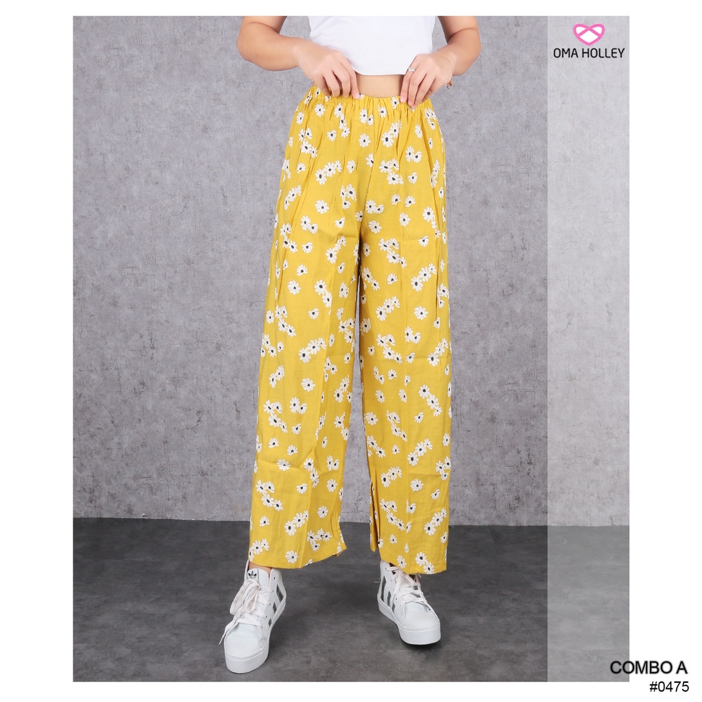 (COD) OH Fashion Janice Long Kulot Pants Printing Harga Spesial #7340 / #7408