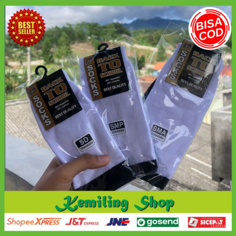 Kaos Kaki Hitam dan Putih SD SMP SMA Murah