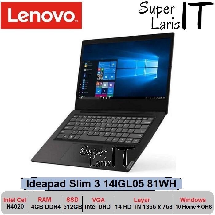 Laptop Lenovo Ideapad Slim 3 14IGL05 Intel N4020|4GB|512GB|14