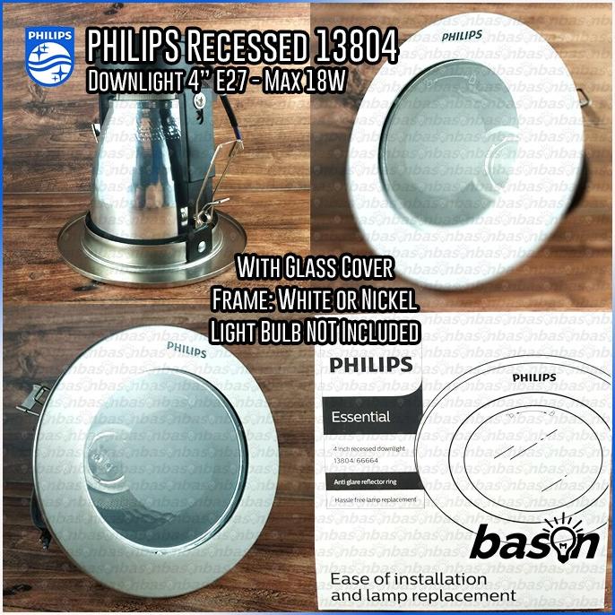 PHILIPS DOWNLIGHT 13804 Glass Recessed | Rumah Lampu 4" dengan Kaca