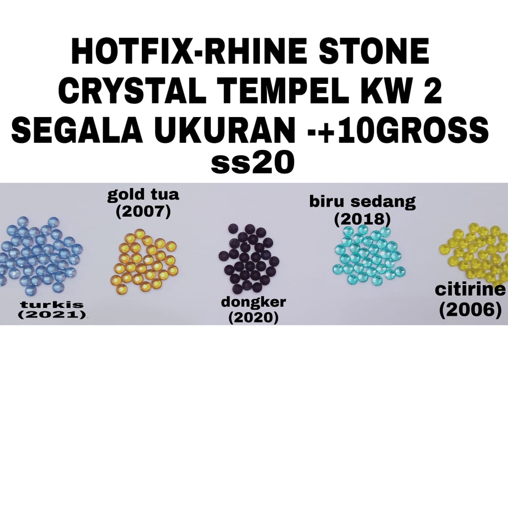 HOTFIX/RHINE STONE Swarovski KW 2 All Size  -+10GROSS *KODE 10 112*