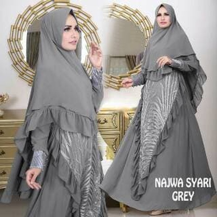 Gamis Syari Gamis Najwa Syari Set Banyak Warna AF13 Murah
