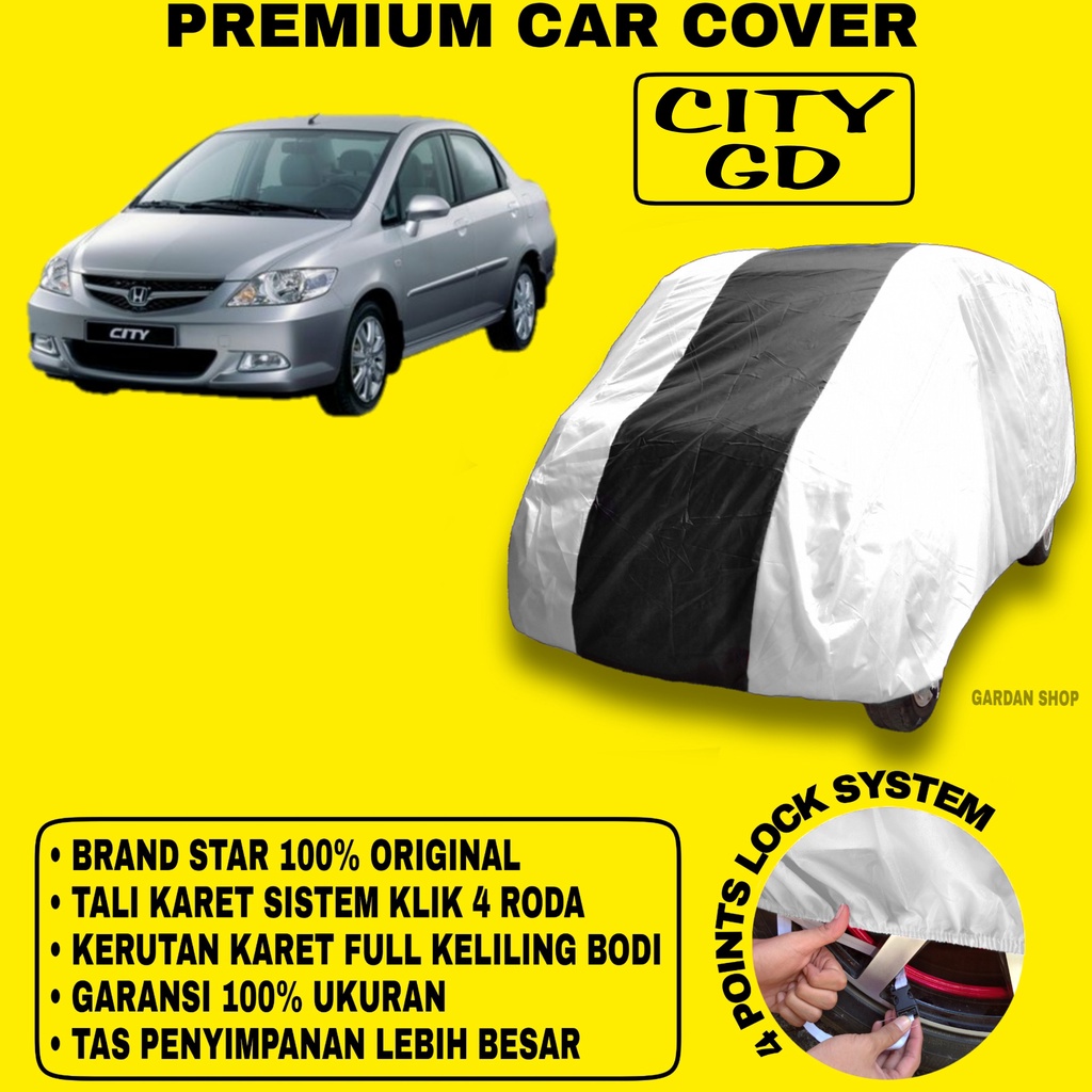 Body Cover CITY GD SILVER HITAM Penutup Bodi Mobil City Gd Waterproof PREMIUM