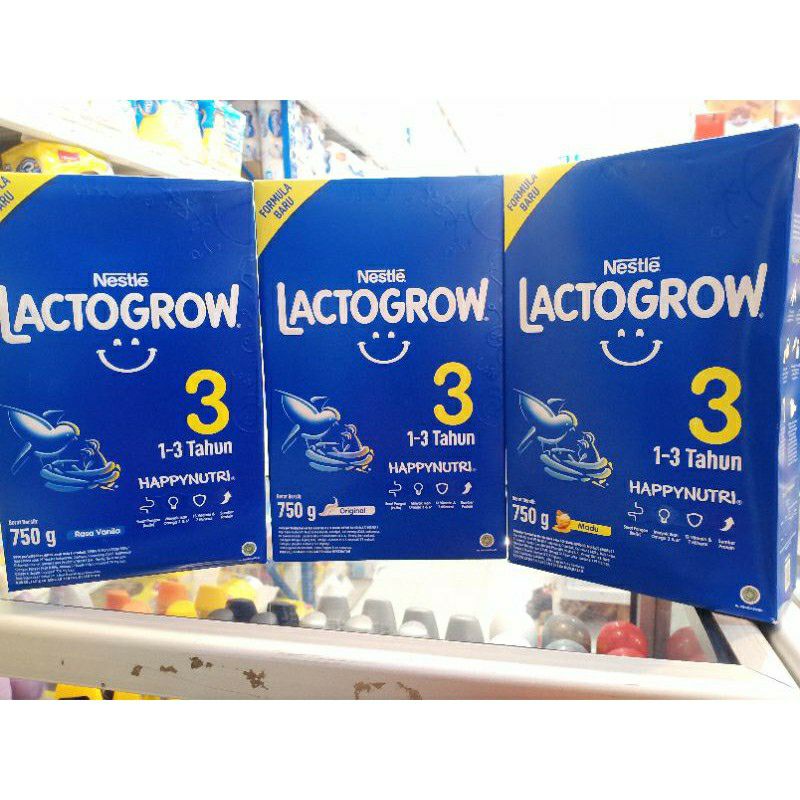 

Lactogrow tahap 3 usia 1-3 tahun dengan 3 varian rasa ( Vanila / Plain / Madu ) 750 gram