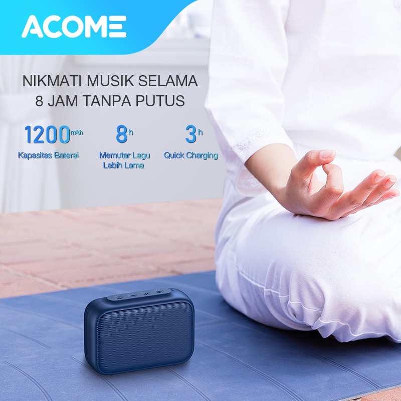Acome Speaker Bluetooth 5.0 Portable Ultra Bass TWS Garansi Resmi 1 Tahun A1 SENSE-5