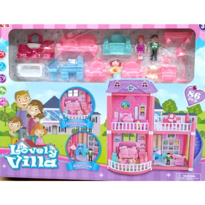 Mainan Rumah Barbie, Mainan Rumah Villa, Mainan rumah-rumahan